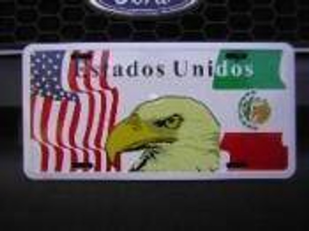 Mexico & USA Eagle (3) License Plate-1
