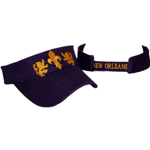 Fluer De Lis Purple and Gold Visor