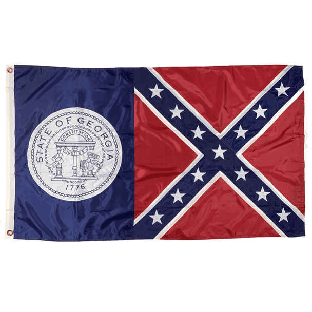 Old State of Georgia Flag - Outdoor - (1956 to 2001) 2 ply  Nylon Embroidered