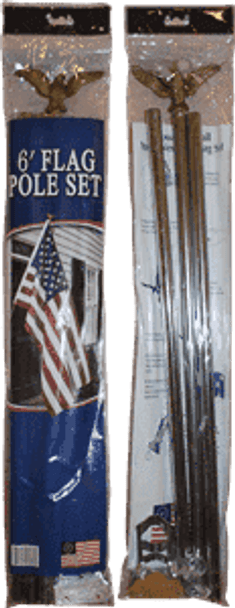 6ft Steel Galvanized Flag Pole Kit
