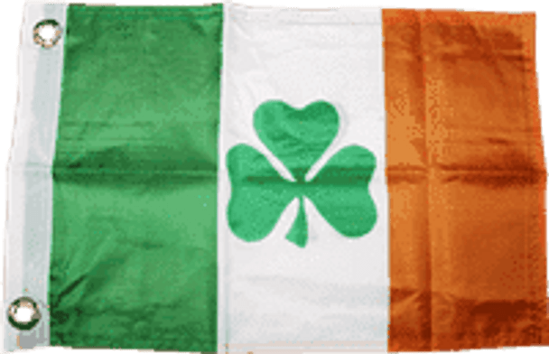 Ireland Shamrock Flag for boats 12 X 18 in. w/ grommets
