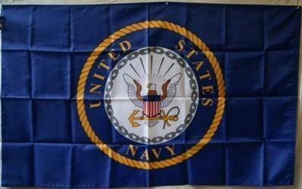 Navy Emblem Double-Sided Nylon Embroidered Flag 3 x 5 ft