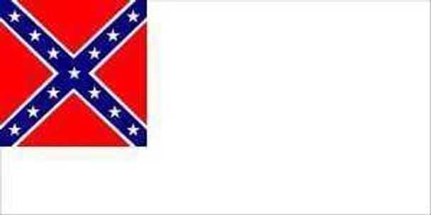 Second (2nd) Confederate Flag 4 X 6 inch on stick Pack of 10
