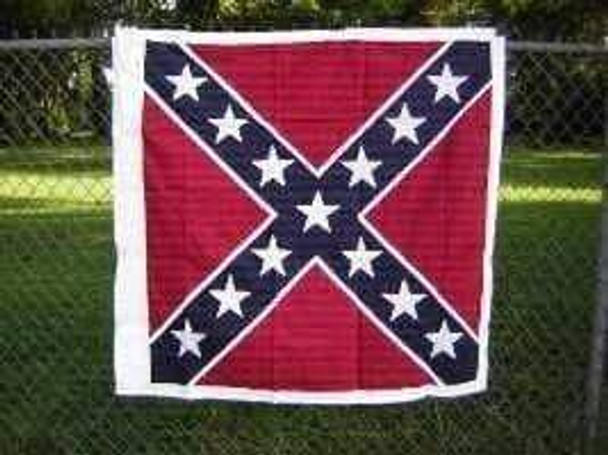 Confederate Rebel Artillery Cotton Flag 38 x 38 Inch Pole Hem and Ties