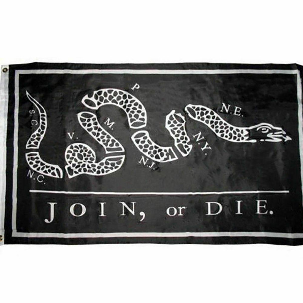 Join Or Die Black Tactical Flag 3x5 ft. Economical