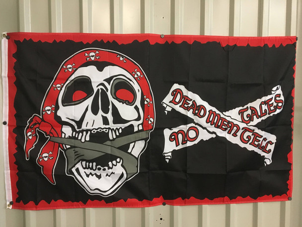 Pirate Dead Men Tell No Tales (Red) Flag 3 X 5 ft. Standard