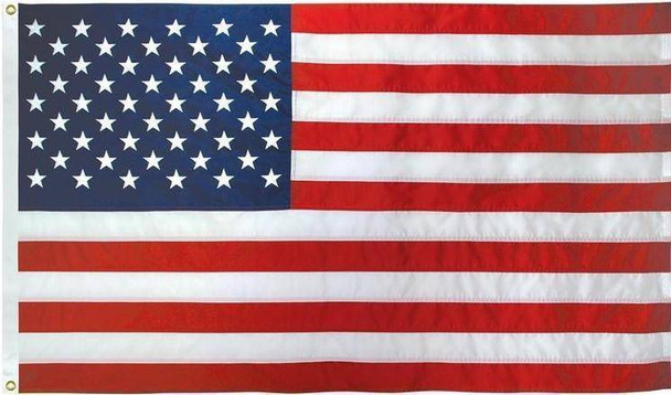50 Star USA Cotton Embroidered Outdoor Flag 3' 6" x 6' 8" (42" x 80") (USA Made)