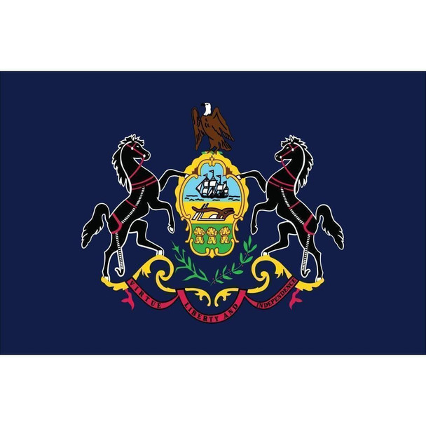 Pennsylvania 4' x 6' Nylon Dyed Flag (USA Made)