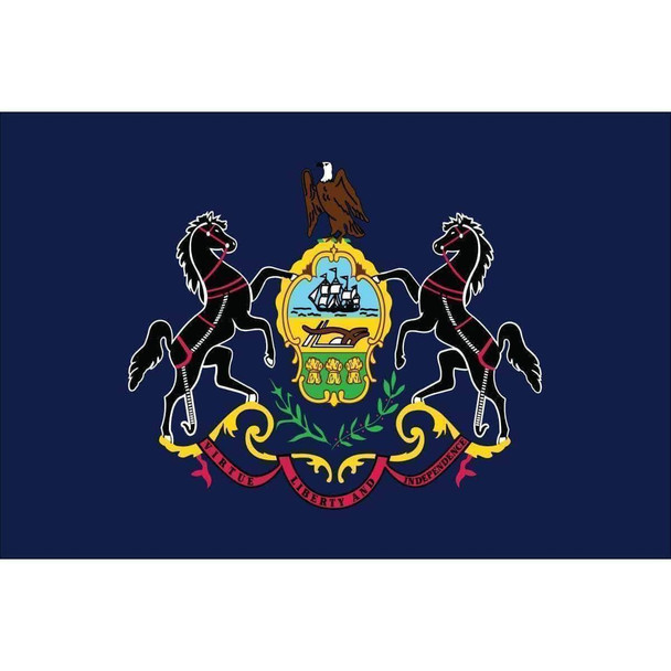 Pennsylvania 5' x 8' Nylon Dyed Flag (USA Made)