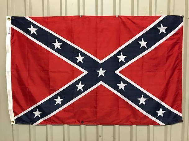 Rebel Confederate Battle Flag, Dyed Nylon 3x5 ft Made in USA