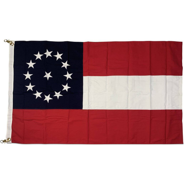 First National Confederate Flag - Cotton - 13 Star 1 in middle - 3 x 5 ft.