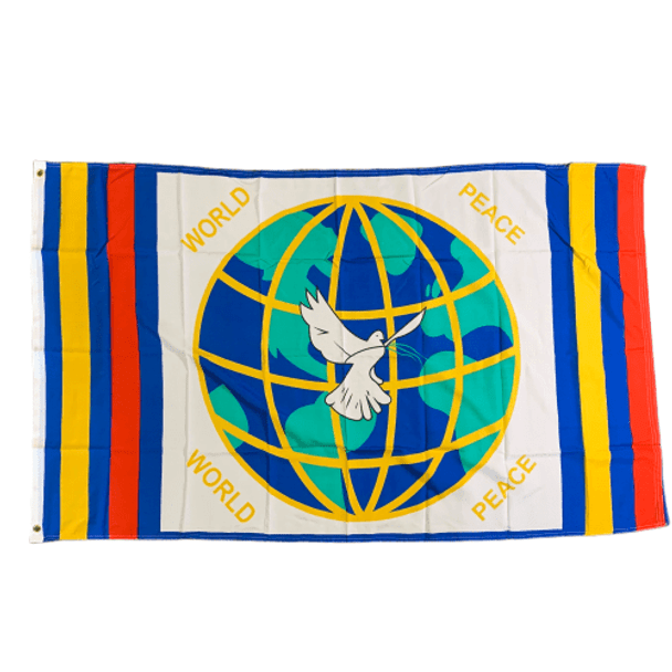 World Peace Dove Over Globe Flag - 3x5 ft. Rough Tex