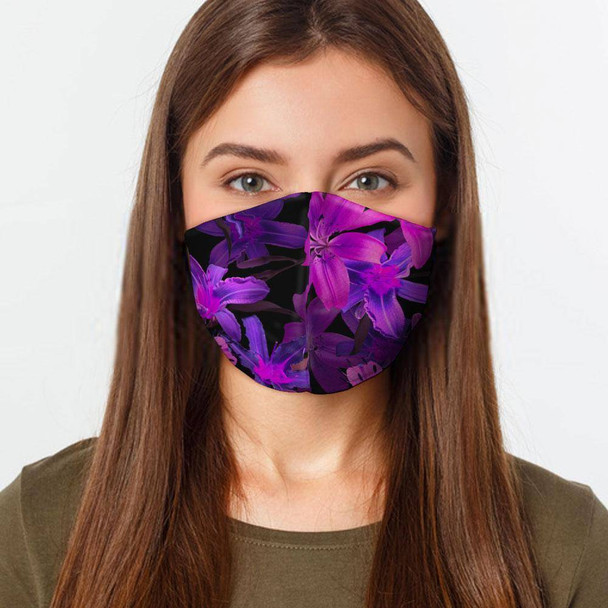 Purple Flowers Face Cover