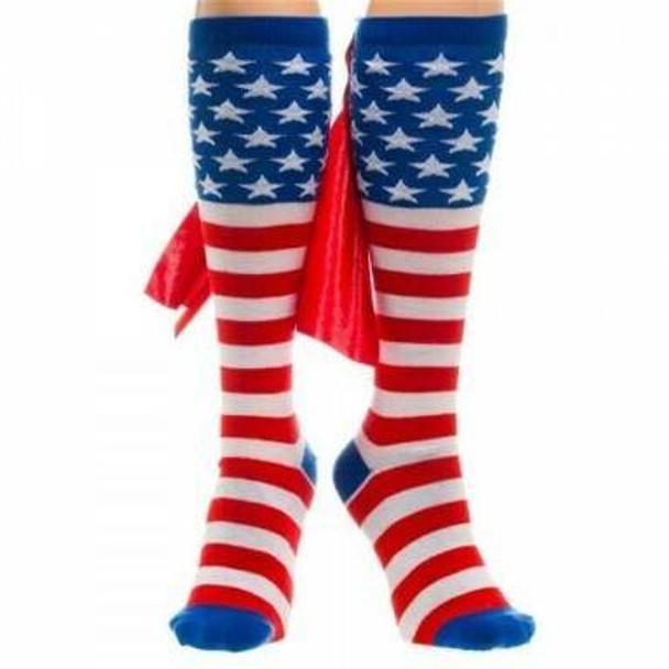 American Flag Cape Knee High Socks - Unisex