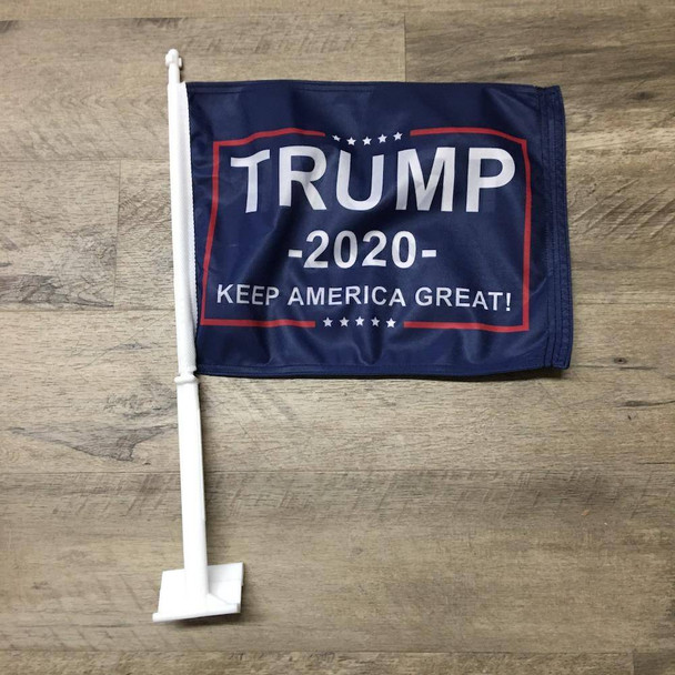 Trump Keep America Great 12"x18" Double Sided Car Flag Made in USA