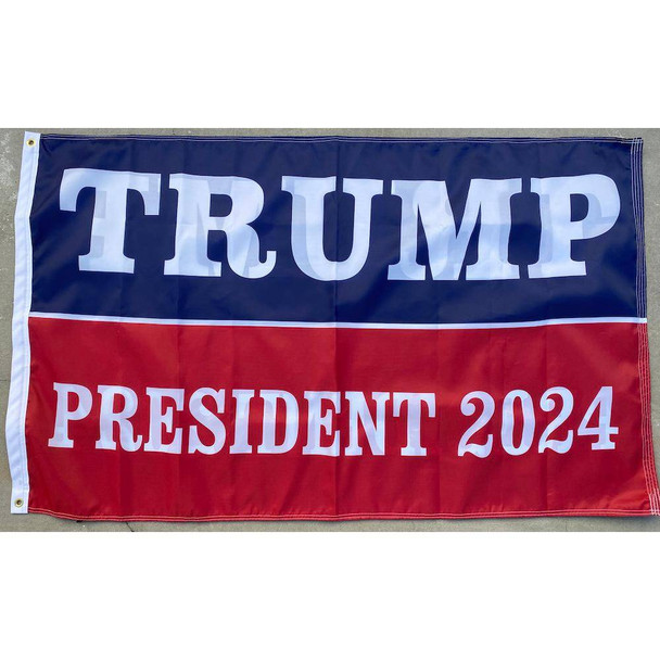 President Trump 2024 Red White Blue Flag - Made in USA