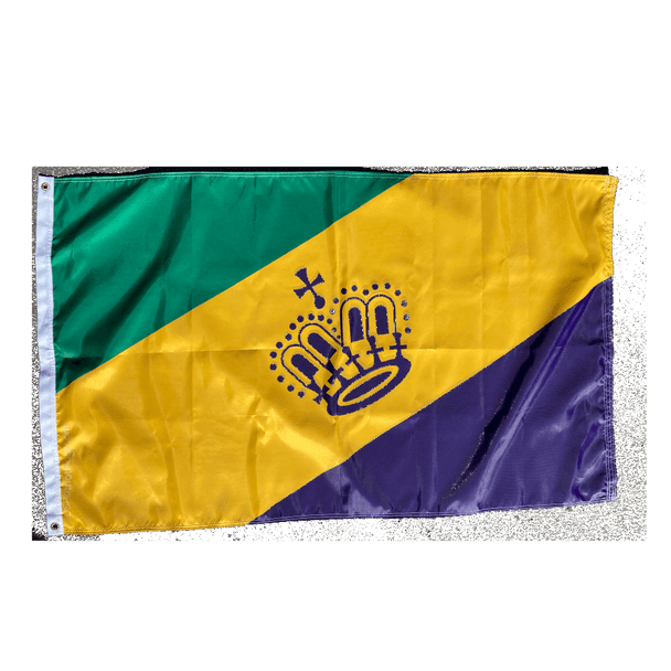 Mardi Gras Royal Crown Flag - Made in USA