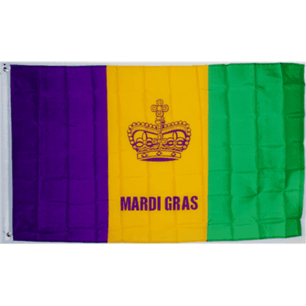 Mardi Gras Fat Tuesday Flag - Made in USA