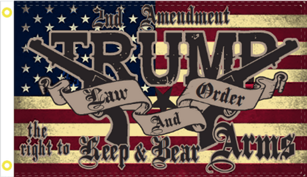 Trump Law & Order 2nd Amendment Flag 3x5 Economical