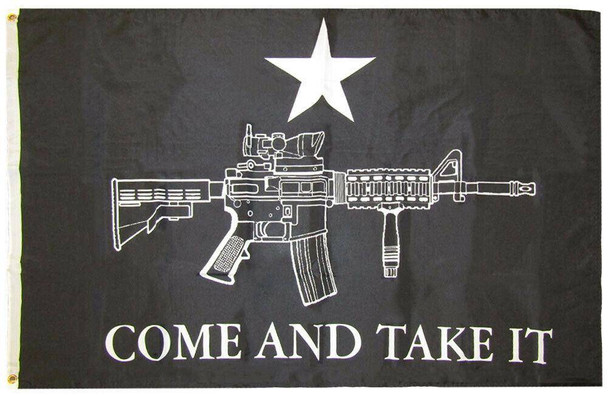 M4 Come and Take It Black Tactical Flag 3x5 ft