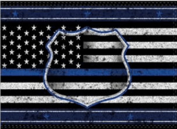 Police Badge Thin Blue Line USA Flag - Made in USA