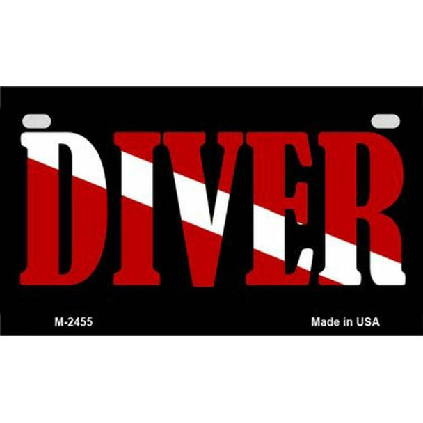 Diver Down Diagonal  Flag License Plate