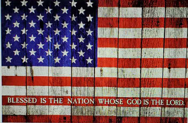 Blessed Is The Nation Whose God Is The Lord USA Flag 3x5 ft. - Rough Tex