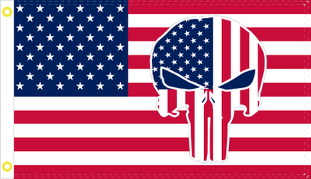 American Punisher Skull US Flag 2x3 ft. - Rough Tex