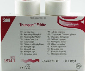 3M Transpore Tape White 