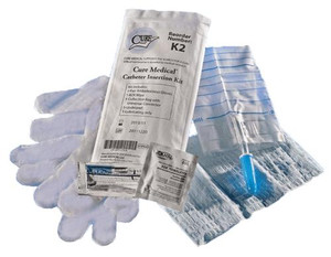 Cure Medical Cure Cath Insertion Kit, Bzk Wipe, Gloves, Underpad & Collection Bag W/ Connector Cure Medical Cure Cath Insertion Kit, Bzk Wipe, Gloves, Underpad & Collection Bag W/ Connector