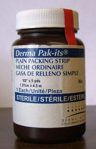 Derma Science Pak-Its Packing Gauze Without Insert, Plain, 1/2In X 5Yds Derma Science Pak-Its Packing Gauze Without Insert, Plain, 1/2In X 5Yds