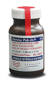 Derma Science Pak-Its Packing Gauze With Insert, Iodoform, 1In X 5Yds  Derma Science Pak-Its Packing Gauze With Insert, Iodoform, 1In X 5Yds