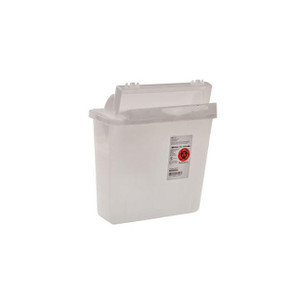 Covidien / Medtronic In-Room Sharps Container With Counter Balanced Lid -Clear 5Qt Covidien / Medtronic In-Room Sharps Container With Counter Balanced Lid -Clear 5Qt