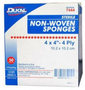 Dukal New Sponge, 4In X 4In, 4Ply 
