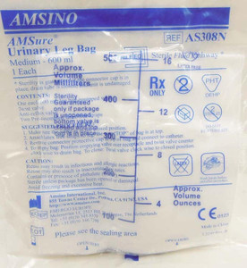 Amsino Leg Bag Medium 600Ml With Leg Straps And Twist Type Drainage Valve Latex-Free Amsino Leg Bag Medium 600Ml With Leg Straps And Twist Type Drainage Valve Latex-Free