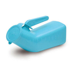 Medegen Medical Products Hanging Male Urinal With Lid, Auto Clavable, Bue.  Medegen Medical Products Hanging Male Urinal With Lid, Auto Clavable, Bue.