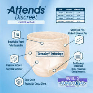 Attends Discreet Women's Underwear, X-Large Attends Discreet Women's Underwear, X-Large