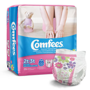 Attends Comfees Training Pants Girls, 2T/3T, 26 Count (X6) Attends Comfees Training Pants Girls, 2T/3T, 26 Count (X6)