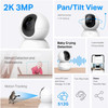 Tapo 2K Pan/Tilt Home Security Wi-Fi Camera, 360° horizontal and 114° vertical range,AI&Baby Cry Detection, 2way audio, Cloud &SD Card Storage up to 256 GB,work with Amazon Alexa&Google (Tapo C210P2)