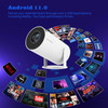 Mini Portable Projector, 180 Degree Flip, Round Design, Built-in Android Home Cinema Projector