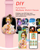 TotsyFun Children's Smartwatch for Boys and Girls, IP68 Waterproof Fitness Activity Tracker Watch, Heart Rate, Sleep Monitor, Pedometer, Alarm Clock, Children's Gifts for Teenagers from 5 Years, Pink