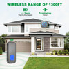 SURFOU Wireless Doorbell Waterproof, 1,300 ft Long Range Cordless Battery Operated, Wall Plug in Electric Door Chime Kit with 55 Melodies 5 Volume to Choose, LED Door Entry Bell, Black