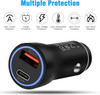 Hoppac USB Cigarette Lighter, PD&QC Car Charger, iPhone Car Charger PD 20W Fast Charging, QC 18W Fast USB Car Cigarette Lighter Charger, Mini Car Charger with iPhone 14/13/12/Samsung Galaxy