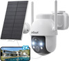 ieGeek 2K Solar Security Camera Outdoor Wireless, 360° Pan Battery Camera with Solar Panel, Wifi CCTV Camera Systems, Color Night Vision, PIR Motion Detection, 2-Way Audio, Works with Alexa