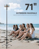 RISEOFLE 180 cm Mobile Phone Tripod & Selfie Stick, Aluminium Integrated Extendable Tripod for Smartphone, Portable Travel Tripod Stand with Wireless Remote Control for iPhone/Samsung/Android/Camera