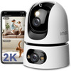 Imou Dual-Lens 2K+2K Indoor Security Camera, House Security Camera 360°Full Coverage, Pet Baby Camera with APP, Color Night Vision, Human/Pet/Sound/Motion Detection, Siren Spotlight, 2.4/5GHz Wifi