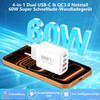 USB C Charger, Rombica 4-Port Multiple Charger with USB-C and USB-A, 60W Fast Charger PD3.0 Power Adapter USB Power Supply for iPhone 17 17 Pro Max 16 15 14 13 12 11 XS XR X, iPad, Samsung, Mobile Phones