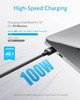 Anker USB C to USB C Charger Cable (6ft/1.8m Nylon), 100W USB 2.0 Type C fast Charging Cable for MacBook Pro, iPhone 17/16/15, iPad Pro, Samsung Galaxy,and More