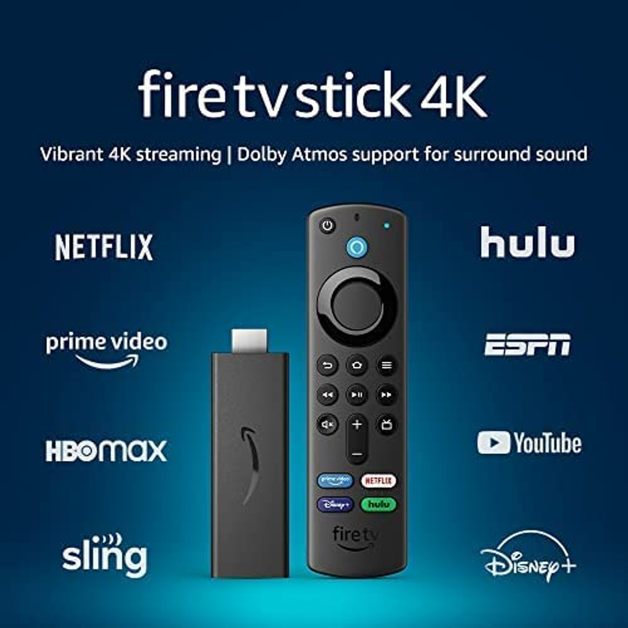 Fire TV Stick 4K with Alexa Voice Remote (includes TV controls)