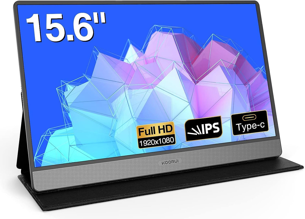 KOORUI Portable Monitor, 15.6 inch 1080P FHD IPS Monitor Screen